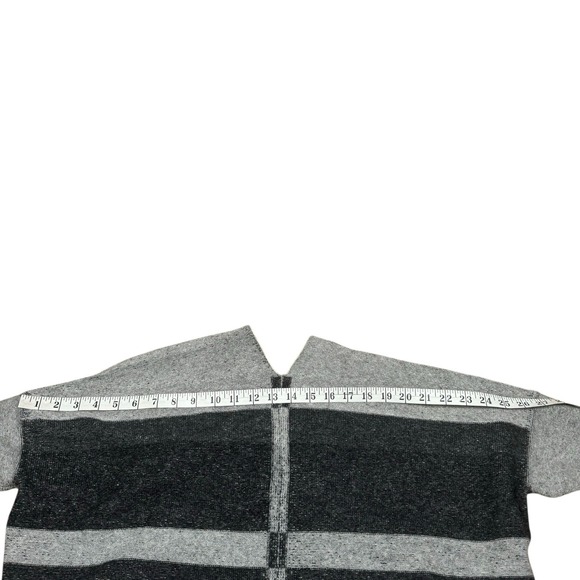 VINCE Cashmere & Wool Sz S Gray & Black Color Block Striped Open Front Cardigan - Picture 10 of 15